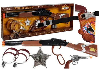 Produktbild von LeanToys Cowboy Set Unterhebelrepetierer Colt Revolver Sheriffabzeichen