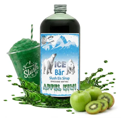 Immagine prodotto di Ice Bär sciroppo Slush gusto mela kiwi 1 l 1:5 senza AZO senza glicerina