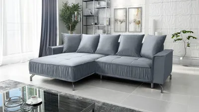 Produktbild von Ecksofa Schlafsofa Sofa FLORENCE Stoff Element Grau Ottomane Links