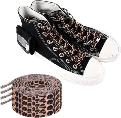 Produktbild von 2 Paar Leopard Muster breite Schnürsenkel für Schuhdekorierung