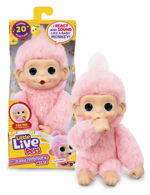 Produktbild von Plüschtier – LITTLE LIVE PETS – Mein Mini-Babyäffchen – Rosa – Ab 4 Jahren