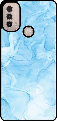 Zdjęcie produktu dla Smartphonica Etui na telefon pasujące do Motorola Moto E30 / E40 z marmurkowym nadrukiem - Etui z TPU z marmurkowym wzorem - Jasnoniebieski