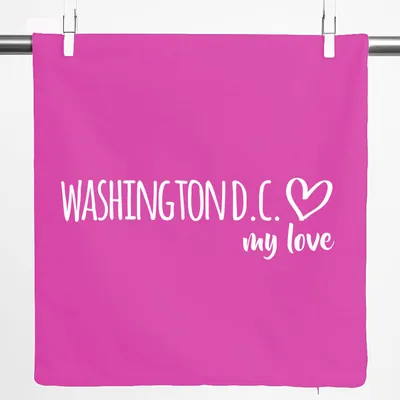 Produktbild von Huuraa Kissenbezug Washington D.C. my love 40x40cm Fuchsia Baumwolle Dekokissenbezug Geschenkidee