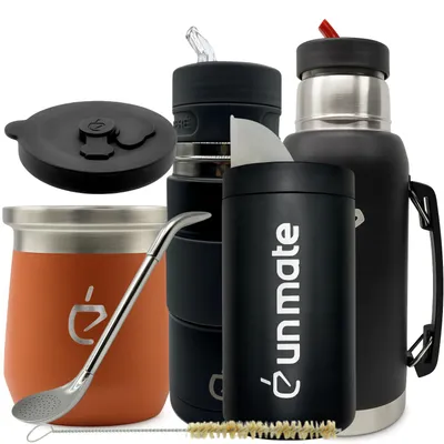 Productafbeelding van Un Mate yerba mate reisset 7-in-1 Termolid DualFlow PRO Sakura Pink – beker 230 ml, Matelisto 500 ml en geïsoleerde fles 1 L