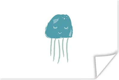 Produktbild von MuchoWow® Poster Qualle - Meer - Blau - Aquarell 90x60 cm - Schlafzimmer
