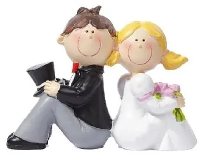 Hochzeitspaar-Figur, 4 cm, Polyresin, Tischdeko