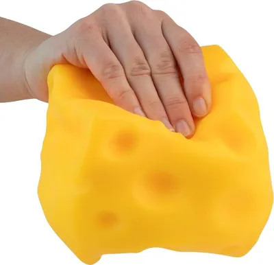 Produktbild von Hochwertiger Käse Squishy, Käse-Stressball, Anti-Stress-Spielzeug, TikTok-Fidget – Gelb