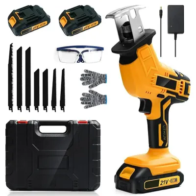 Produktbild von Akku Säbelsäge - Reciprosäge - 18V kabellos - Für Holz, Metall, Kunststoff & Baumschnitt - Set mit 2 Akkus - Kompatibel mit Makita 18V Akku