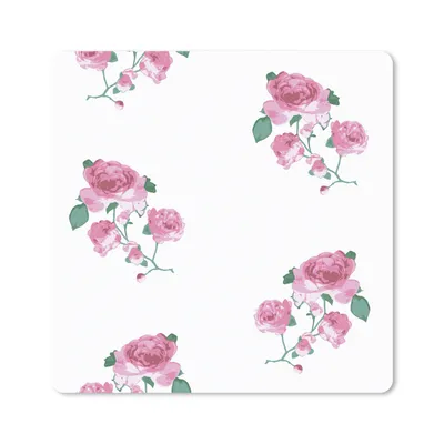 Produktbild von MuchoWow® Mauspad Mousepad Rosen - Muster - Blumen 20x20 cm - Mousepads - Maus Mat - Pad - Mausunterlage - Desk Mat - Bureauartikeln