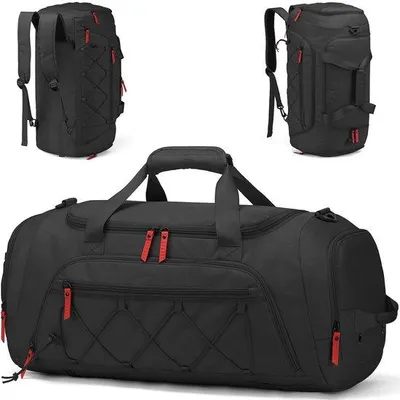 Produktbild von Ibenzoa® Sport- und Reisetasche 40 L – 3-in-1: Sporttasche, Rucksack & Crossbody, 55,8×28×28 cm, 1,1 kg, wasserdicht, großes Schuhfach & Nassfach
