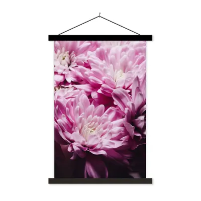 Produktbild von MuchoWow® Textilposter Blumen - Rosa - Natur 60x90 cm mit schwarzem Rahmen - Poster Wohnzimmer