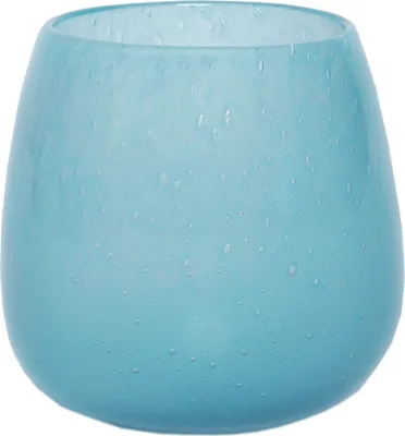 Produktbild von Unikat Glas-Blumentopf blau 18 cm dickwandig, auch als Windlicht