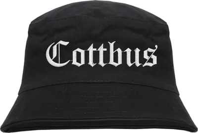 Produktbild von Cottbus Fischerhut - Altdeutsch - bestickt -  Bucket Hat Anglerhut Hut Anglerhut Hut  Schwarz S/M