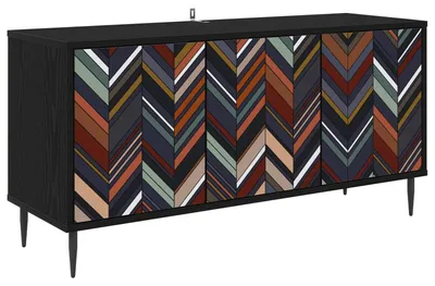 Immagine prodotto di vidaXL Mobile TV OMMEN, 102 x 33 x 51 cm, nero, aspetto legno di quercia