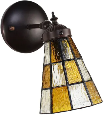 Obrázok produktu pre Clayre & Eef 5LL-6209 Tiffany nástenné svietidlo hnedé, biele 17x12x23 cm E14-max 1x40W