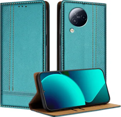 Produktbild von Handyhülle für Xiaomi Civi 3 Leder Flip Klappbare Schutzhülle mit Standfunktion Grün