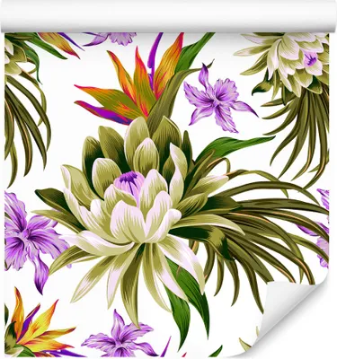 Produktbild von 10m VLIES TAPETE Rolle Blumen Lotossitz Vintage XXL