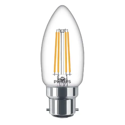 Produktbild von Philips LED Filament Leuchtmittel Kerze 4,3W = 40W B22d klar 470lm warmweiß 2700K