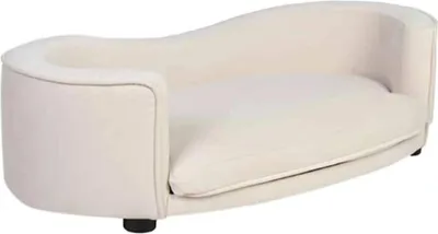Obrázek produktu pro Großes Hundebett Weiß Hund Polsterung Textil Hundesofa Möbel Stoff Couchen