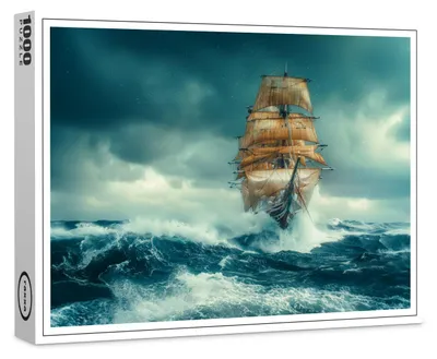 Image de Puzzle Raxxa Premium « Voilier historique dans une tempête », 1 000 pièces