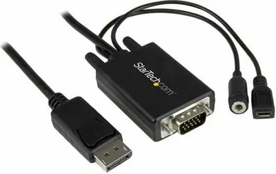 Produktbild von StarTech.com 2m DisplayPort auf VGA Adapterkabel mit Audio, 2 m, DisplayPort, VGA (D-Sub), Männlich, Männlich, Gerade