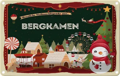 Image de vianmo Plaque en tôle 12x18 cm Weihnachten BERGKAMEN