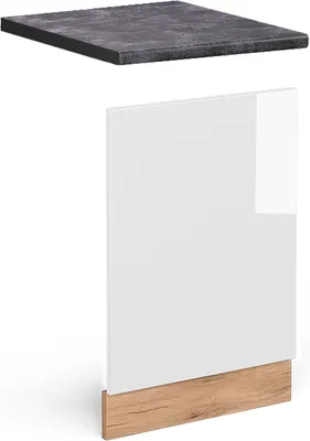Produktbild von Frontblende Vicco R-Line Weiß Hochglanz 45 cm , AP Anthrazit, Model 46452