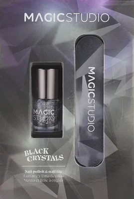 Immagine prodotto di MAGIC STUDIO Set smalto per unghie con cristalli neri e lima per unghie