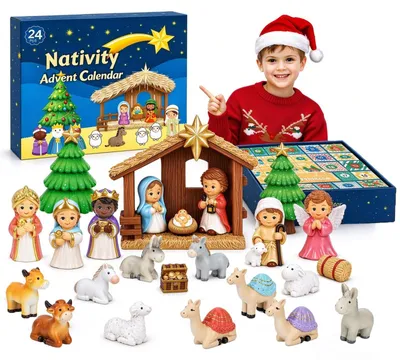 Produktbild von Krippen-Adventskalender 2026 Krippengeschichte Geschenke für Kleinkinder
