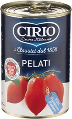 Obrázek produktu pro Cirio rajčata v konzervě pelati 400 g loupaná bez slupky italská