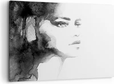 Produktbild von Bild auf Leinwand - Leinwandbild - Porträt Malerei Frau Gesicht - 120x80cm - Wand Bild - Wanddeko - Leinwanddruck - Bilder - Kunstdruck - Wanddekoration - Leinwand bilder - Wandkunst - AA120x80-2921