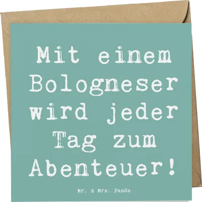 Produktbild von Mr. & Mrs. Panda Glückwunschkarte Spruch Bologneser Abenteuer - Meeresbrise - Geschenk, Hunderasse, Hunde für Familien, Hunderassen, Klappkarte, doppelkarte, Grußkarte