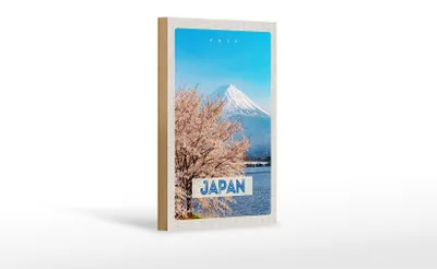 Produktbild von Holzschild Reise 12x18 cm Japan Asien Schnee Winter Gebirge