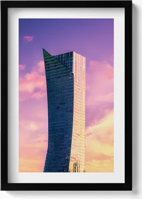 Produktbild von Wolkenkratzer in Warschau– Wandbild mit Rahmen – Gerahmtes Bild  – Wanddekoration – 40x60 cm –  Schwarz