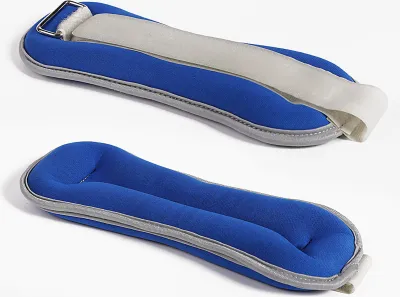 Obrázek produktu pro 2 závaží na zápěstí/kotníky, silový trénink, neviditelné popruhy pro běžeckou gymnastiku, modré, 0,6 kg