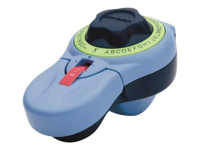 Produktbild von DYMO Junior EM Handheld-Drucker Etikettierer 9mm 42 Zeichen Blau/Grün