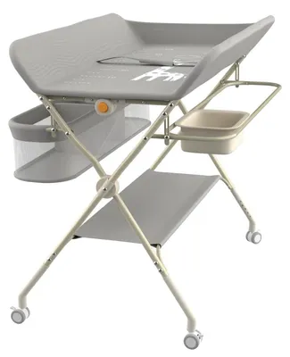Obrázok produktu pre Prebálačná podložka 3 v 1, sivá, skladacia, 75 x 68 x 83–91 cm
