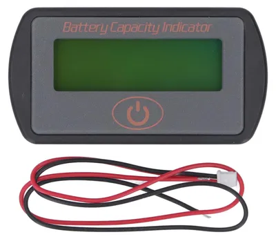Obrázek produktu pro Lehký, malý a přenosný měřič baterií s LCD displejem, který zobrazuje kapacitu a napětí baterie (8–63 V, 48 V).