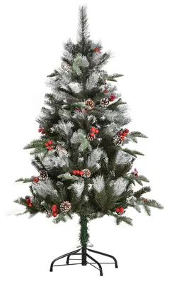 Produktbild von Kš¹nstlicher Weihnachtsbaum, 120 cm, mit 266 Zweigen, 27 Tannenzapfen und 27 Beeren, Weihnachtsdekoration fš¹r drinnen, Grš¹n