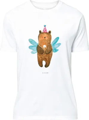 Produktbild von Mr. & Mrs. Panda S T-Shirt Bär Zahnfee - Weiß - Geschenk, Teddy, Milchzahn, Tshirt, oberteil, Statementshirt, Jersey-Shirt, Fee, Erster Zahn