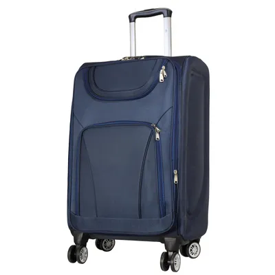Produktbild von Nylon Reisekoffer mittelgroß 68cm Maribor blau Trolley 4 Rollen leicht Weichgepäck