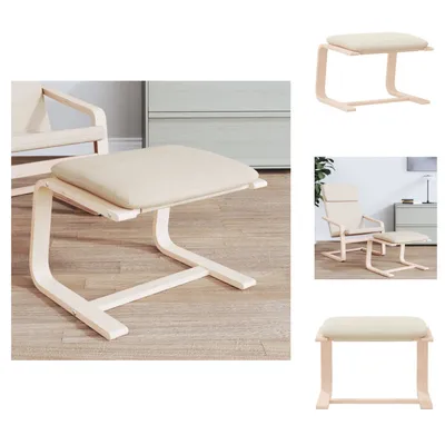 Zdjęcie produktu dla vidaXL Podnóżek kremowy 51x41x40 cm tkanina - Tapicerowany stołek