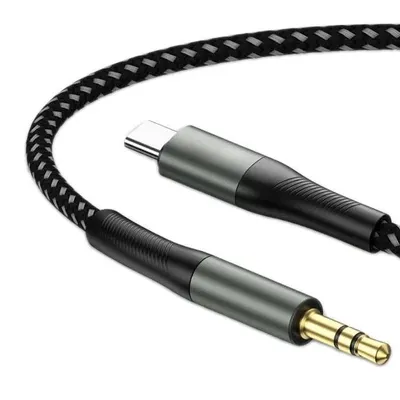 Produktbild von USB-C Aux Kabel 3,5 mm Klinkenkabel Audio Kopfhörer Adapter für Samsung + iPhone
