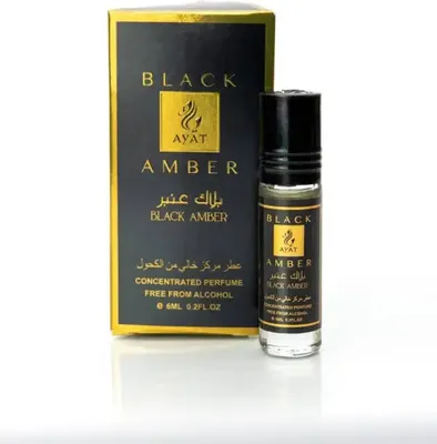 Immagine prodotto di Olio di profumo unisex all'ambra nera 6ml - Profumi Ayat - Senza alcool