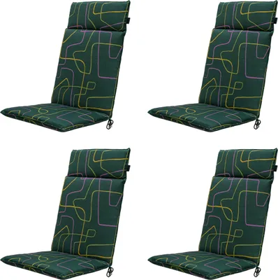 Produktbild von Madison - Gartenstuhlauflage High Back Joah grün - Ca. 120x50 cm - 4er-Set