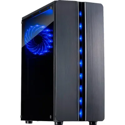 Produktbild von Inter-Tech 88881309, Mini Tower, PC, Schwarz, ATX, ITX, micro ATX, Heimbüro, Blau