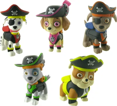 Produktbild von Paw Patrol Sammelfigur »Pirat« 5er Set Rubble Marshall Skye Zuma Rocky