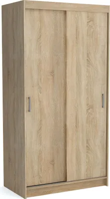 Produktbild von Masseno Schiebetürenschrank NICOLA 110/215/60 cm 2-türig Schlafzimmer Schrank Kleiderschrank mit Spiegel Sonoma Eiche