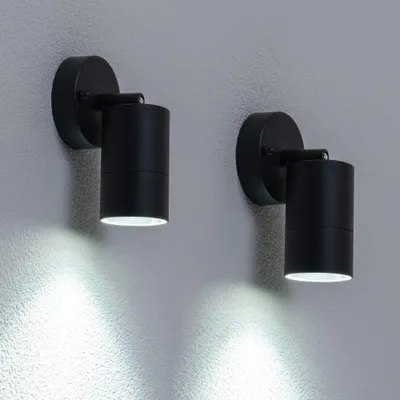 Produktbild von hoftronic LED Wandleuchten 4W 345lm 6500K GU10 Schwarz IP44 dimmbar