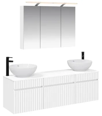 Immagine prodotto di Set di mobili da bagno vidaXL, 4 pezzi, bianco, 100 x 14,5 x 70 cm